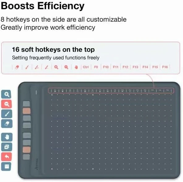 Artisul A1201 12 Inc Grafik Çizim Tableti - 8192 Seviye Basınçlı Pilsiz Kalem - Resim 2