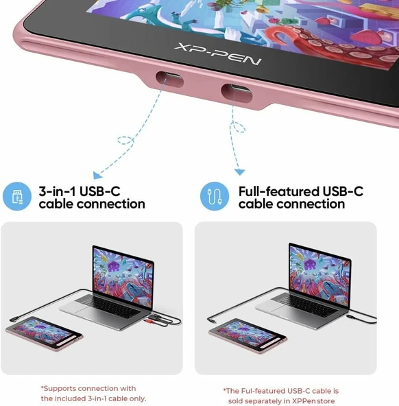 XP-Pen Artist 10 2.Gen, Bilgisayar Grafik Çizim Tableti - 10 Inc - Pembe - Resim 3