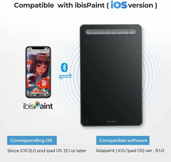 XP-Pen Deco MW Bluetooth Kablosuz Grafik Çizim Tableti 8x5 - Siyah - Resim 3