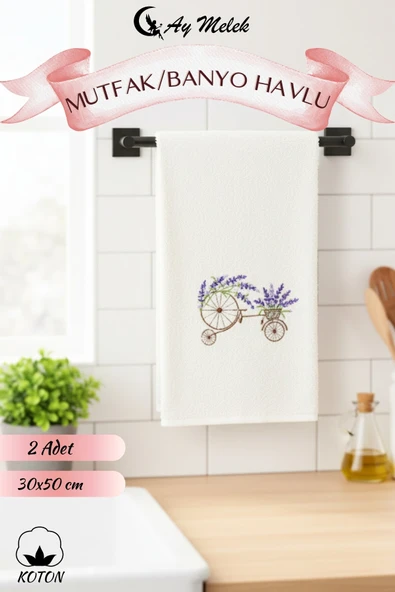 Mutfak Havlusu 6`lı set %100 Pamuklu Nakışlı El Havlusu - Resim 5