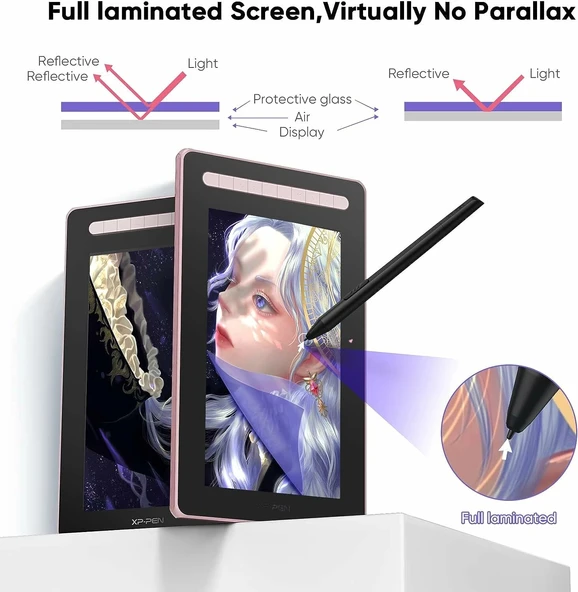 XP-Pen Artist16 Bilgisayar Grafik Tableti 15.4 Inc - Pembe - Resim 3