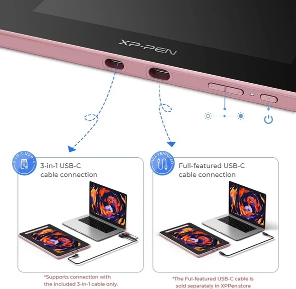 XP-Pen Artist16 Bilgisayar Grafik Tableti 15.4 Inc - Pembe - Resim 2