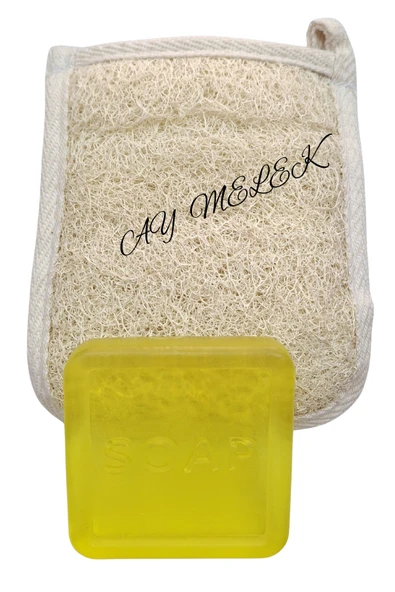 Doğal Kabak Lifli Limon Özlü Sabun Seti Doğal Kabak Lifi Banyo Kesesi - Kabak Lifli Yüz Kesesi - Resim 5