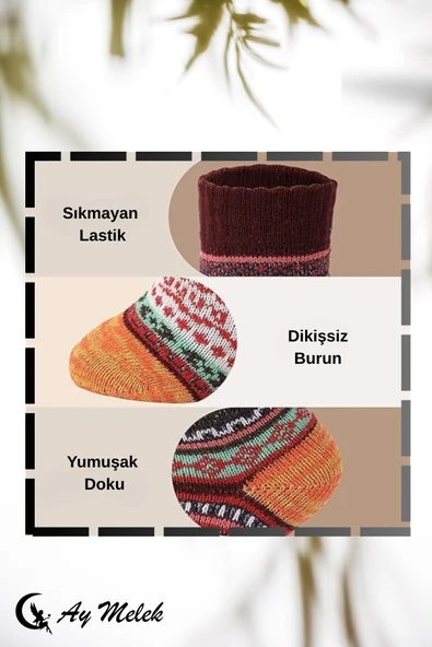 Kadın Erkek (5 çift) Termal Etkili Kışlık Dikişsiz Yün Çorap (PARFÜM YIKAMALI) - Resim 3