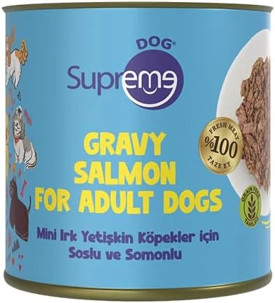 Supreme Dog Mini Irk Yetişkin Köpekler için Soslu ve Somonlu Konserve Mama 200 gr ürün görseli 1