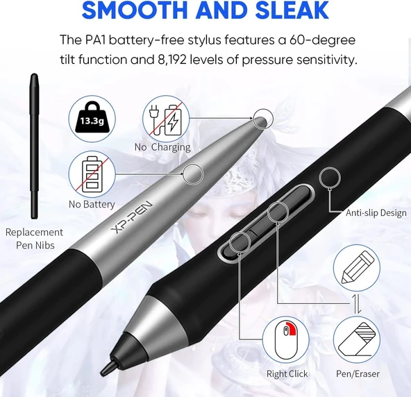 XP-Pen Deco Pro Medium Bluetooth Kablosuz Grafik Tableti 11x6 - Resim 2