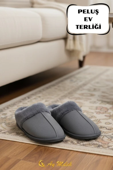Kadın Ev Terliği İçi Peluş Kışlık Misafir Yumuşak Taban Panduf - Resim 6