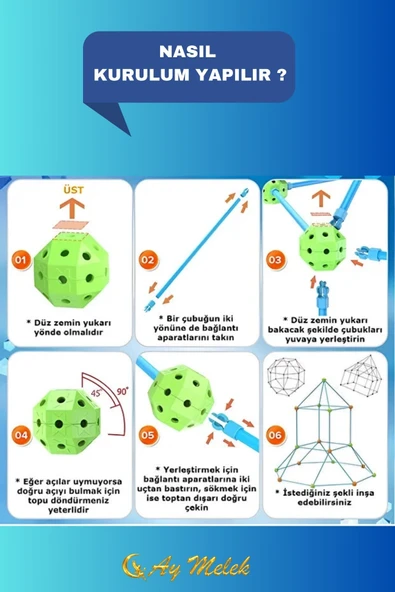 Çocuklar İçin Eğitici Oyun Çadırı | Kurulum Kolay | Geniş Oyun Alanı - Resim 4