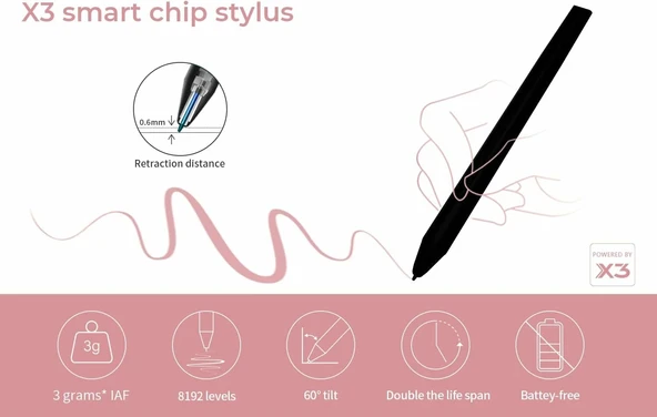 XP-Pen Deco LW Bluetooth Kablosuz Grafik Çizim Tableti 10x6  - Pembe - Resim 2