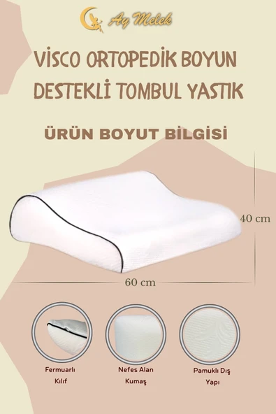 Ortopedik Yastık Visco Lüks Boyun Düzleşmesi Destekli Yastık - Resim 3