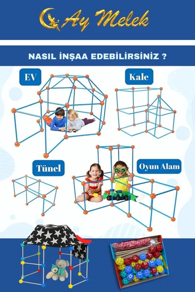 Çocuk Oyun Çadırı Kurulumlu | Eğitici ve Eğlenceli Aktivite Çadırı - Resim 4