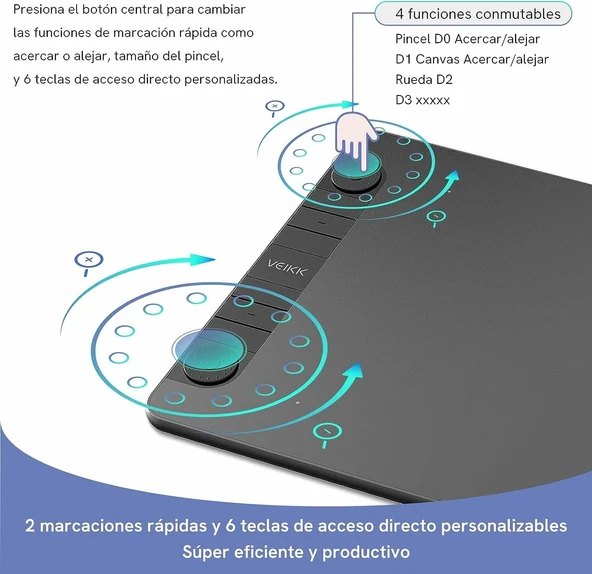 VEIKK VK1060PRO V2 Grafik Çizim Kalemli Tableti, 10x6 Inc - Resim 2