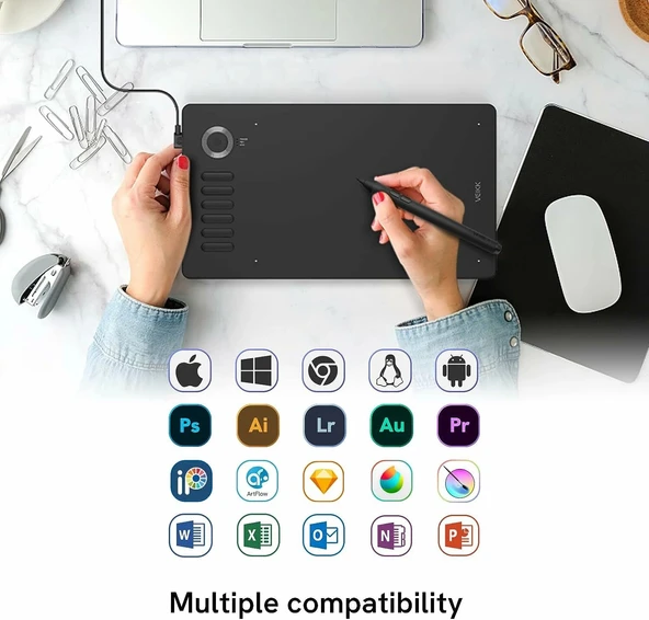 VEIKK A15 Pro Grafik Çizim Kalemli Tablet: Geniş Aktif Alan - Resim 2