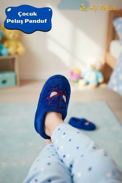 Erkek Çocuk Panduf Ev Patiği Astarlı Figürlü Ev Kreş Ayakkabısı - Resim 12