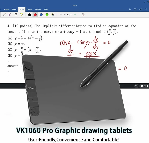 VEIKK VK1060PRO V2 Grafik Çizim Kalemli Tableti, 10x6 Inc - Resim 3