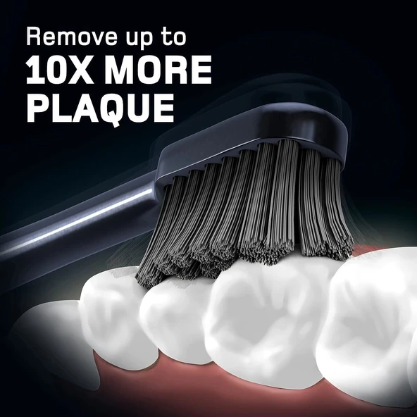 Wagner Stern Ultrasonik Beyazlatma 8 Fırça Başlıklı Diş Fırçası - Siyah - Resim 3