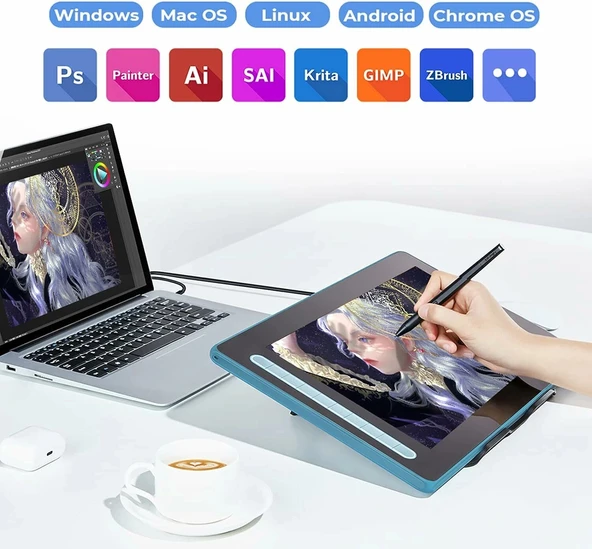 XP-Pen Artist16 Bilgisayar Grafik Tableti 15.4 Inc - Mavi - Resim 3