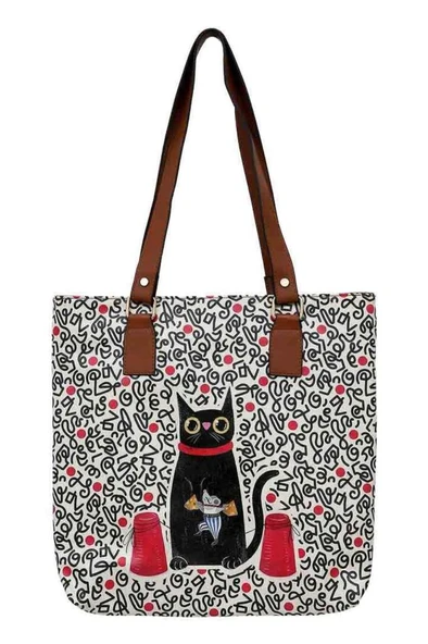 Kadın Vegan Deri Çok Renkli Omuz Çantası - Cat and Mouse Tasarım - Resim 3