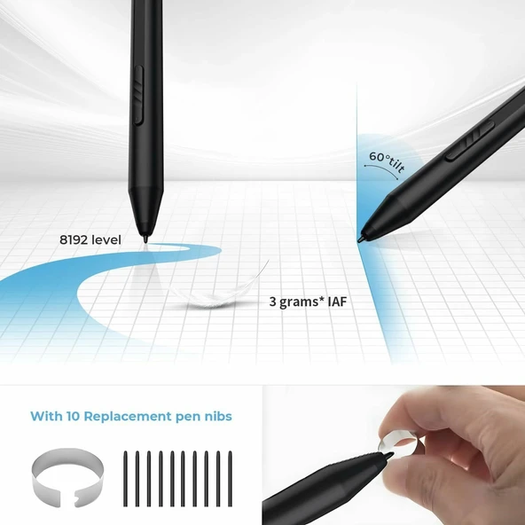 XP-Pen Deco LW Bluetooth Kablosuz Grafik Çizim Tableti 10x6  - Siyah - Resim 3