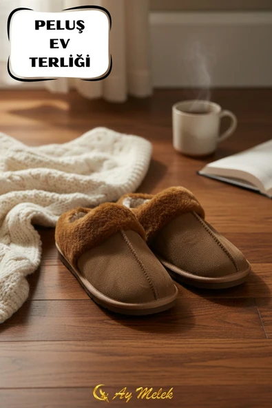 Kadın Ev Terliği İçi Peluş Kışlık Misafir Yumuşak Taban Panduf - Resim 4