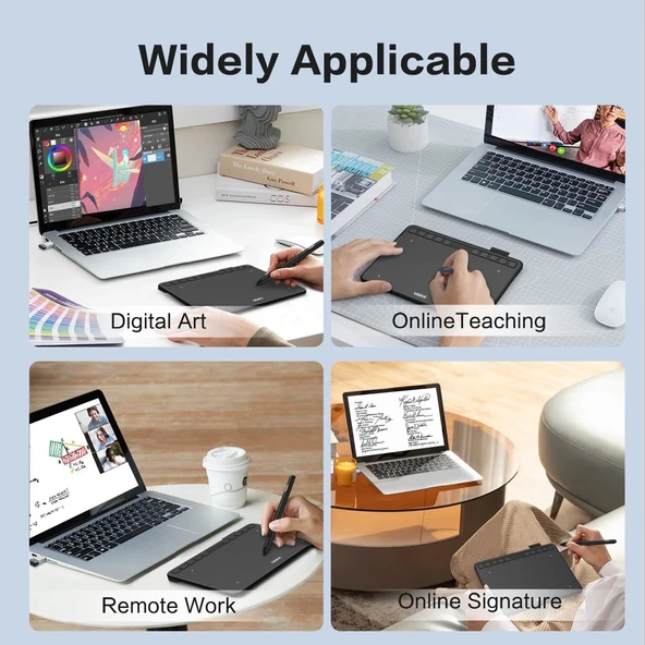 UGEE S640W Kablosuz Grafik Çizim Tableti, 10 Kısayol Tuşlu, 6.5x4 Inc - Resim 4