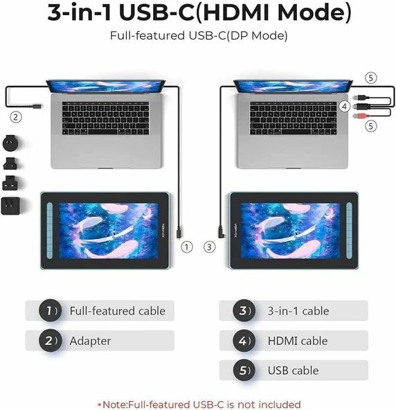 XP-Pen Artist 12 2.Gen, Grafik Çizim Tableti - 12 Inc - Mavi - Resim 3