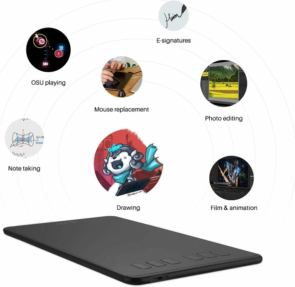 HUION Inspiroy H640P Grafik Tableti, 8192 Basınç Hassasiyetine Sahip - Resim 4