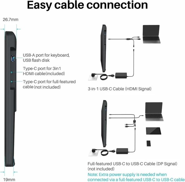 HUION KAMVAS 22 Grafik Çizim Tableti  Ayarlanabilir Stand, 21.5 Inc - Resim 3