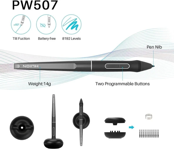 HUION KAMVAS Pro 13 Standlı Grafik Çizim Monitörü - Resim 2