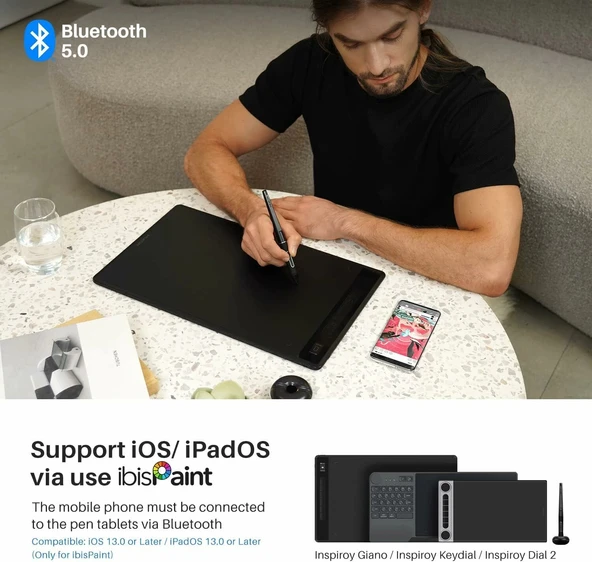HUION Inspiroy Giano G930L Kablosuz Grafik Çizim Tableti - Resim 4