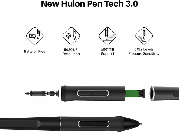 HUION KAMVAS 16 Grafik Çizim Tableti - Ayarlanabilir Stand - 15 Inc - Resim 3