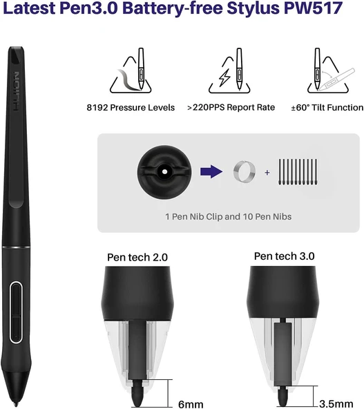 HUION KAMVAS 16 Grafik Çizim Tableti 15 Inc Ekranlı - Resim 3