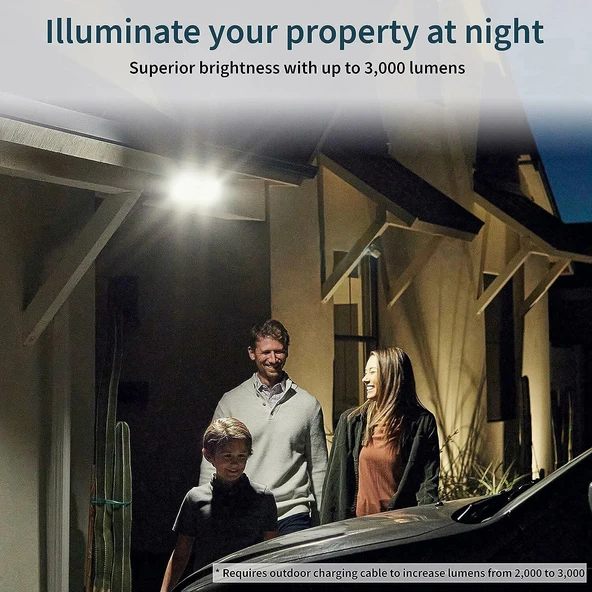 Arlo Pro 3 Floodlight Kamera - Kablosuz Güvenlik, 2K ve HDR, Siyah - Resim 2