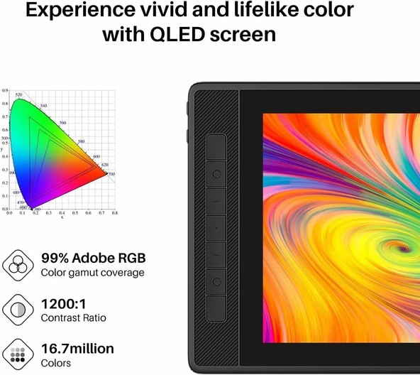 HUION KAMVAS Pro 13 2.5K QHD Grafik Monitör Çizim Tableti - Resim 2