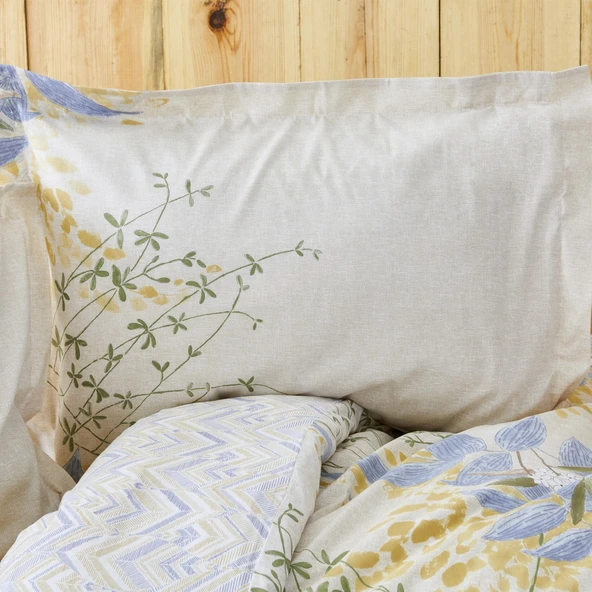 Karaca Home Clarinda Hardal %100 Pamuk Çift Kişilik Lastik Çarşaflı Nevresim Takımı - Resim 4