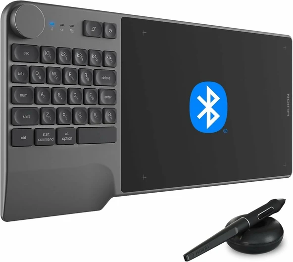 HUION Inspiroy Keydial KD200 Bluetooth Kablosuz Grafik Tablet ürün görseli 1