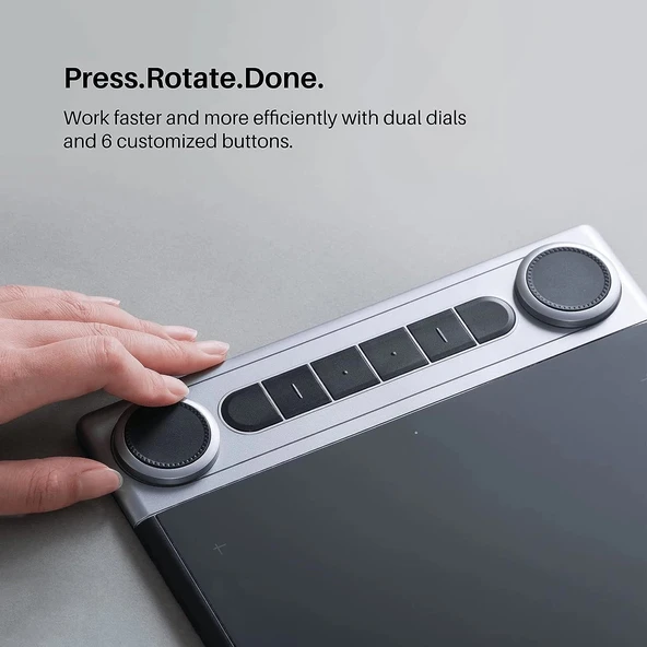 HUION Inspiroy Dial 2 Bluetooth Kablosuz Grafik Çizim Tableti - Resim 2