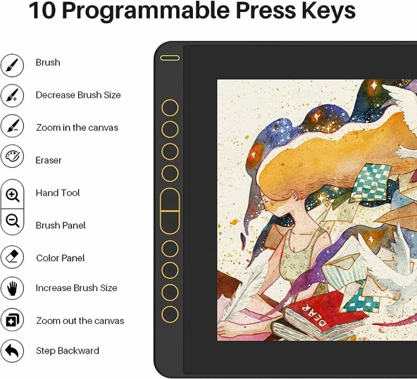 HUION KAMVAS 16 Grafik Çizim Tableti 15 Inc Ekranlı - Resim 2