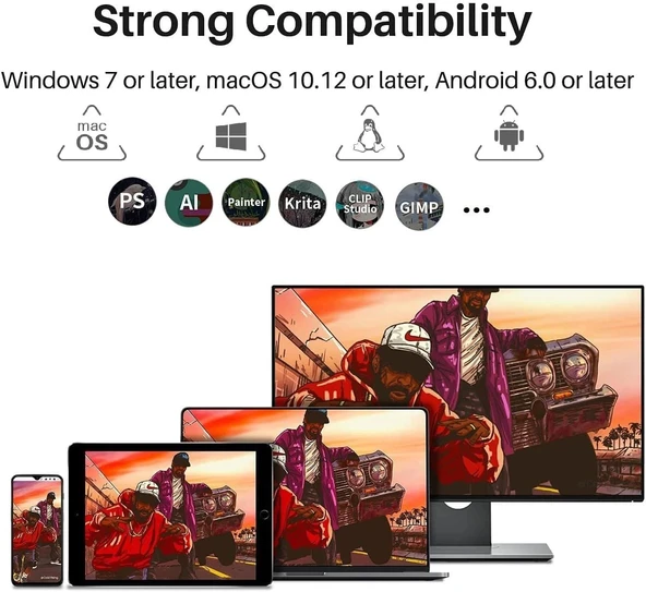 HUION KAMVAS 16 Grafik Çizim Tableti 15 Inc Ekranlı - Resim 4