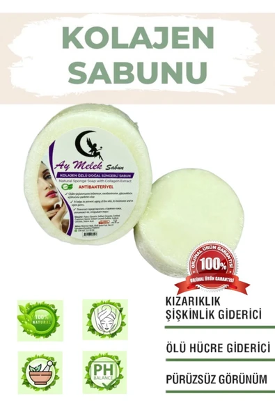 Kalojen Özlü Süngerli Doğal Güzellik Sabunu Cilt Kırışıklık Önleyici Etkili - Resim 3