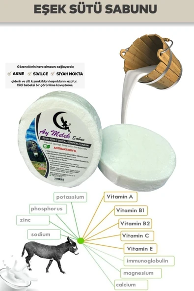 Eşek Sütü Özlü Süngerli Doğal Güzellik Sabunu Cilt Kırışıklık Önleyici Etkili - Resim 3