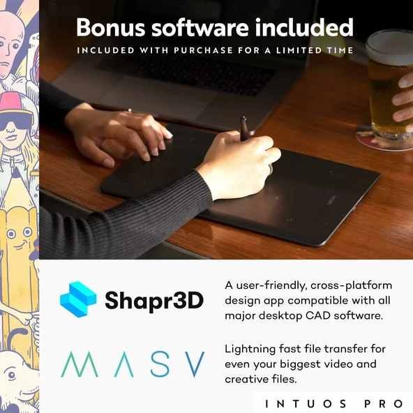 Wacom Intuos Pro Medium Bluetooth Grafik Çizim Tableti - Resim 4