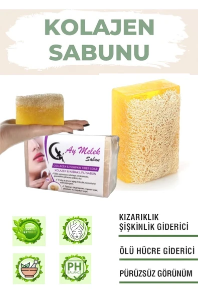 Kalojen Özlü Doğal Kabak Lifli Güzellik Sabunu Cilt Kırışıklık Önleyici Etkili - Resim 3