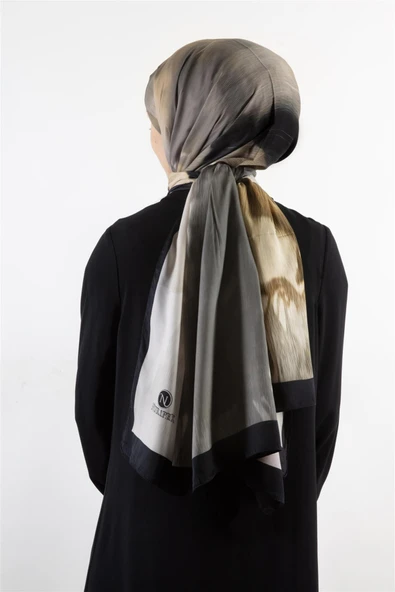 SÜVARİ ŞAL ÇİÇEK DESENLİ GRİ - BEJ RENKLİ 75X210 ŞAL İTALYAN DİKİŞLİ ürün görseli