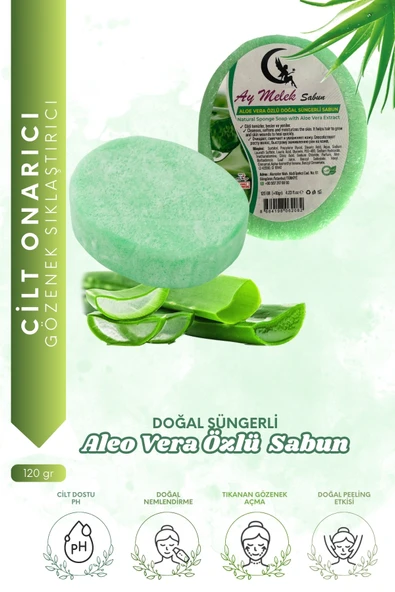 Aloe Vera Özlü Süngerli Doğal Güzellik Sabunu Cilt Kırışıklık Önleyici Etkili ürün görseli