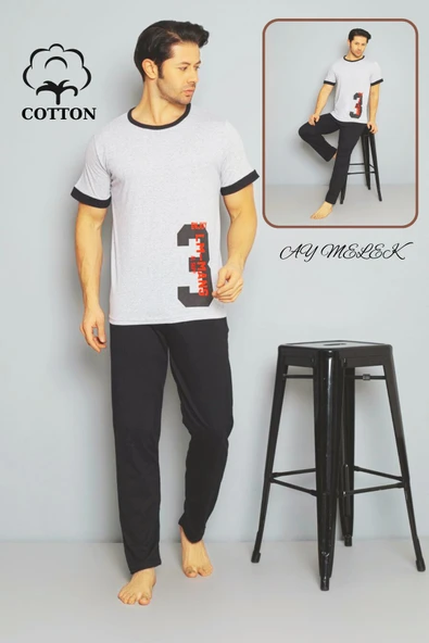 Erkek Pamuklu Pijama Takımı Cotton Gömlek ve Pijama Seti ürün görseli