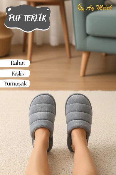Kadın Peluş Ev Terliği Yumuşak Dokulu, Kaymaz Tabanlı, Rahat ve Sıcak Tutucu Terlik - Resim 6