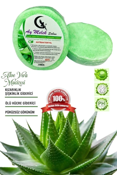 Aloe Vera Özlü Süngerli Doğal Güzellik Sabunu Cilt Kırışıklık Önleyici Etkili - Resim 4