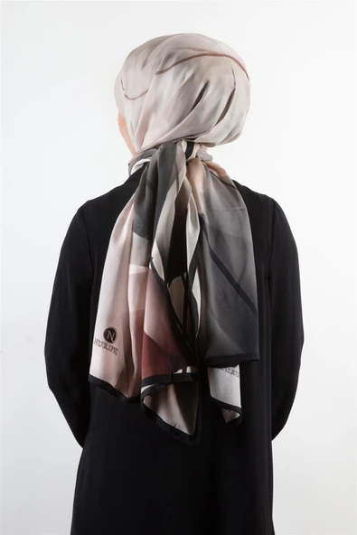 SÜVARİ ŞAL ÇİÇEK DESENLİ SİYAH - ŞARABİ RENKLİ 75X210 ŞAL İTALYAN DİKİŞLİ ürün görseli