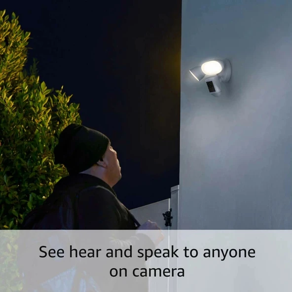 Ring Floodlight Cam Wired Pro Kuş Bakışı ve 3D Hareket Algılama, Grafit - Resim 4